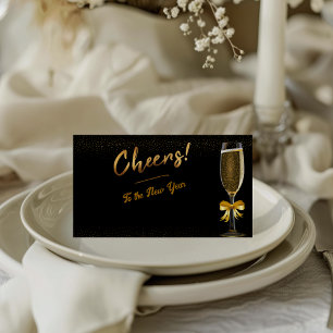Elegant Champagne New Year's Eve Place Card