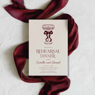 Elegant Champagne Rehearsal Dinner Invitation