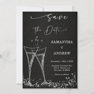 Elegant Champagne Save the Date Wedding Invitation