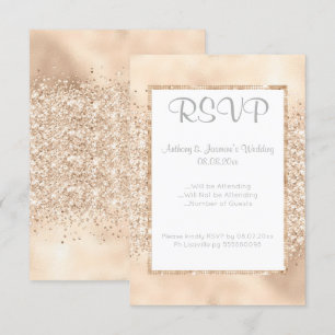 ELEGANT CHAMPAGNE SPARKLE RSVP INVITATION