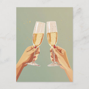 Elegant Champagne Toast Celebration Postcard