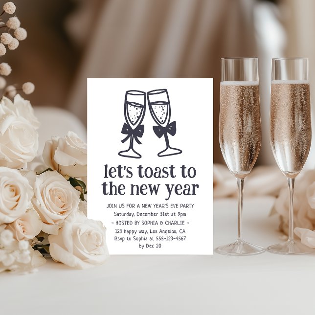 Elegant Champagne Toast New Year’s Eve Party       Invitation (Creator Uploaded)