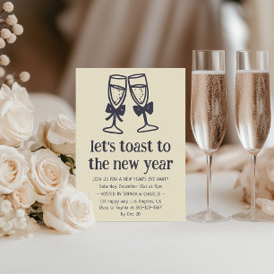 Elegant Champagne Toast New Year’s Eve Party Invitation