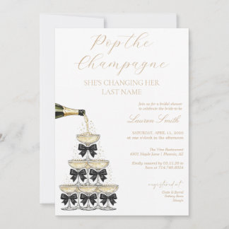 Elegant Champagne Tower Bridal Shower Invitation