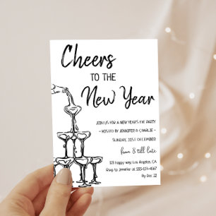 Elegant Champagne Tower New Year’s Eve Party       Invitation