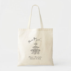 Elegant Champagne Tower Thank You Wedding Tote Bag