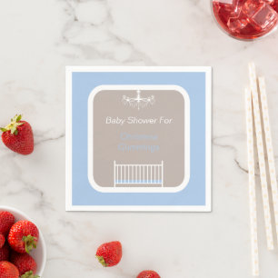 Elegant Chandelier Baby Shower Blue Napkin