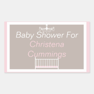 Elegant Chandelier Baby Shower Rectangle Sticker