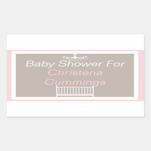 Elegant Chandelier Baby Shower Rectangle Sticker