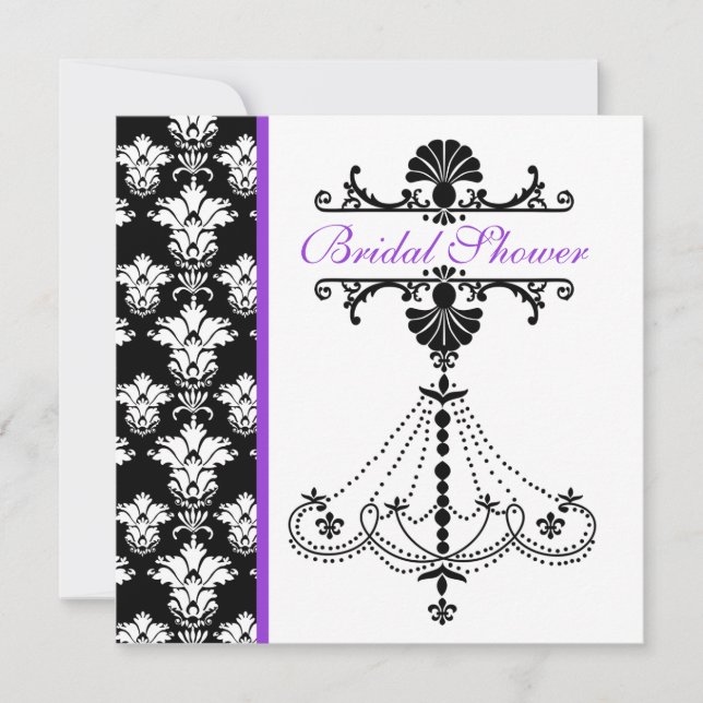 Elegant Chandelier Bridal Shower Invitation (Front)