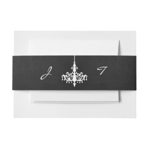 Elegant Chandelier Chalkboard Wedding Collection Invitation Belly Band
