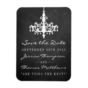 Elegant Chandelier Chalkboard Wedding Collection Magnet