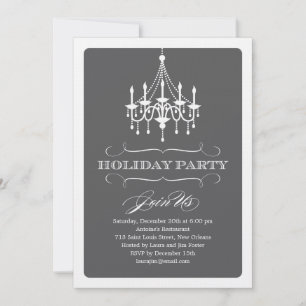 Elegant Chandelier Holiday Party Invitation