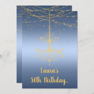 ELEGANT CHANDELIER online custom BIRTHDAY Invitation