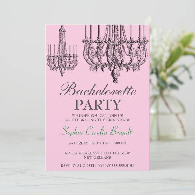 Elegant Chandelier Party Invitation (Standing Front)