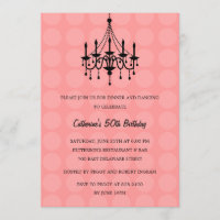 Elegant Chandelier Party Invitation - Pink