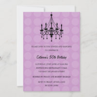 Elegant Chandelier Party Invitation - Purple