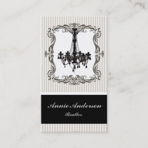 Elegant Chandelier Real Estate Business Cards