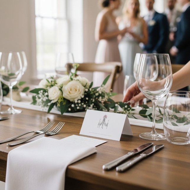 Elegant Chandelier Script Name Wedding place card (Creator Uploaded)