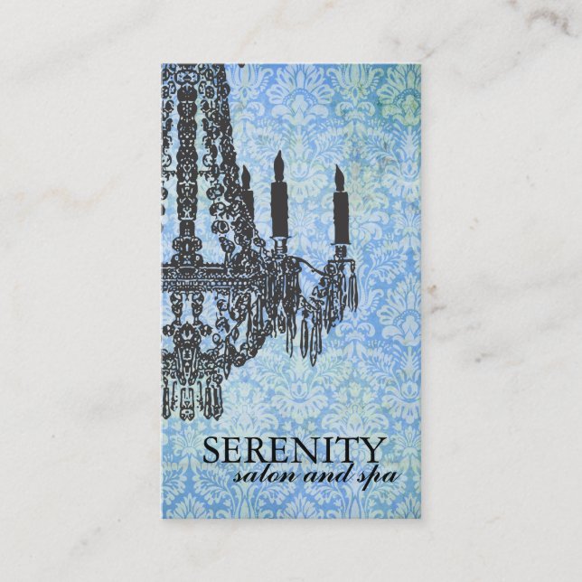Elegant Chandelier Spa Business Card (Front)
