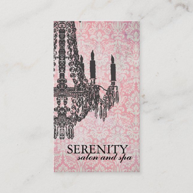 Elegant Chandelier Spa Business Card (Front)
