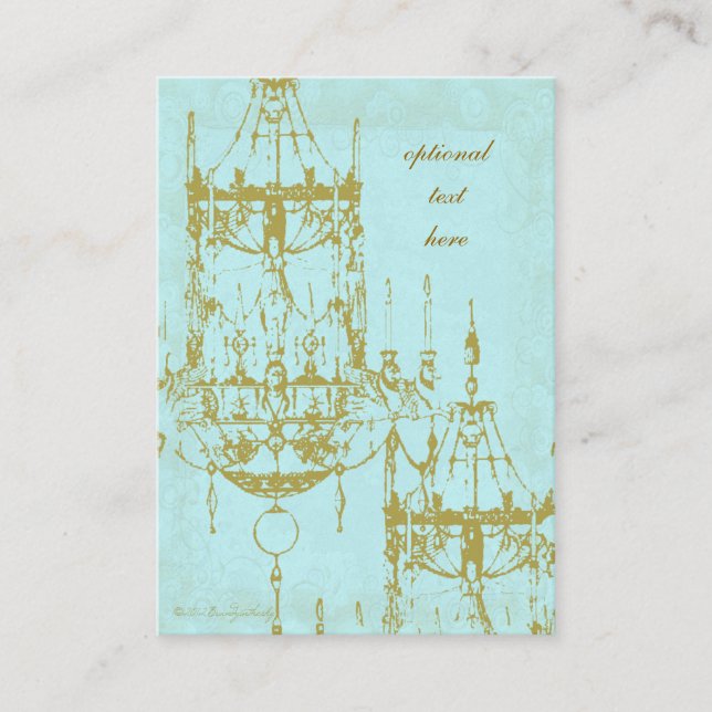 Elegant Chandelier Vintage Patina Business Cards (Front)