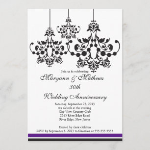 Elegant Chandelier Wedding AnniversaryInvitation Invitation