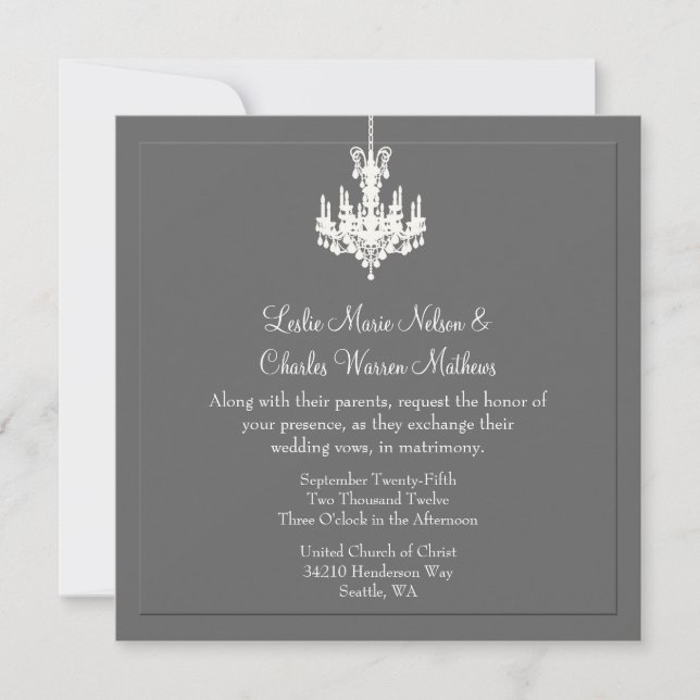 Elegant Chandelier Wedding Invitations (Front)
