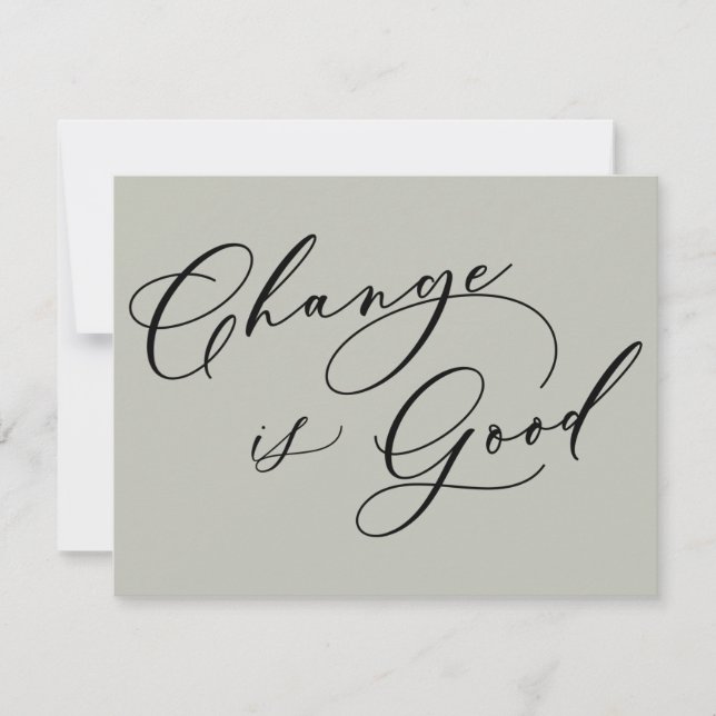 Elegant Change is Good Sage Moving Announcement (Front)