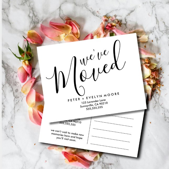 elegant Change of address we have moved add photo Announcement Postcard (Creator Uploaded)
