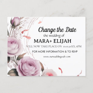 Elegant Change the Date Wedding Card