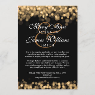 Elegant Changed Reduced Wedding Gold Lights Invitation