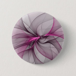 Elegant Chaos Modern Abstract Pink Fractal Art 6 Cm Round Badge