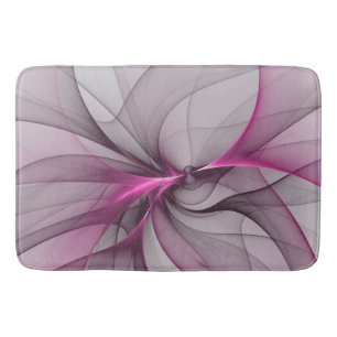 Elegant Chaos Modern Abstract Pink Fractal Art Bath Mat