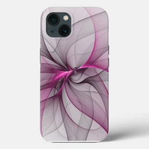 Elegant Chaos Modern Abstract Pink Fractal Art iPhone 13 Case