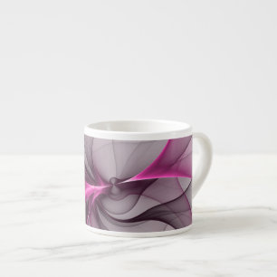 Elegant Chaos Modern Abstract Pink Fractal Art Espresso Cup