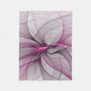 Elegant Chaos Modern Abstract Pink Fractal Art Fleece Blanket