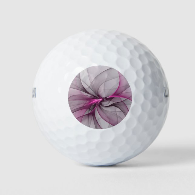 Elegant Chaos Modern Abstract Pink Fractal Art Golf Balls (Front)