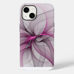 Elegant Chaos Modern Abstract Pink Fractal Art iPhone 14 Case