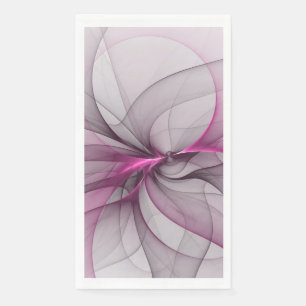 Elegant Chaos Modern Abstract Pink Fractal Art Napkin
