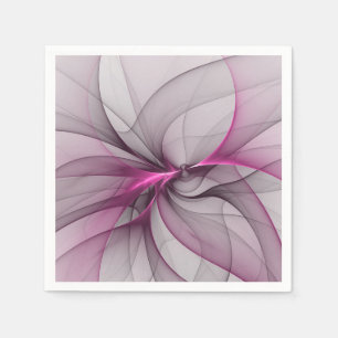 Elegant Chaos Modern Abstract Pink Fractal Art Napkin
