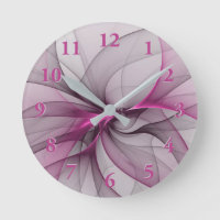 Elegant Chaos Modern Abstract Pink Fractal Art