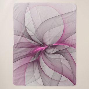 Elegant Chaos Modern Abstract Pink Fractal Art Sherpa Blanket