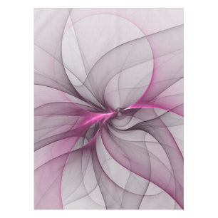 Elegant Chaos Modern Abstract Pink Fractal Art Tablecloth