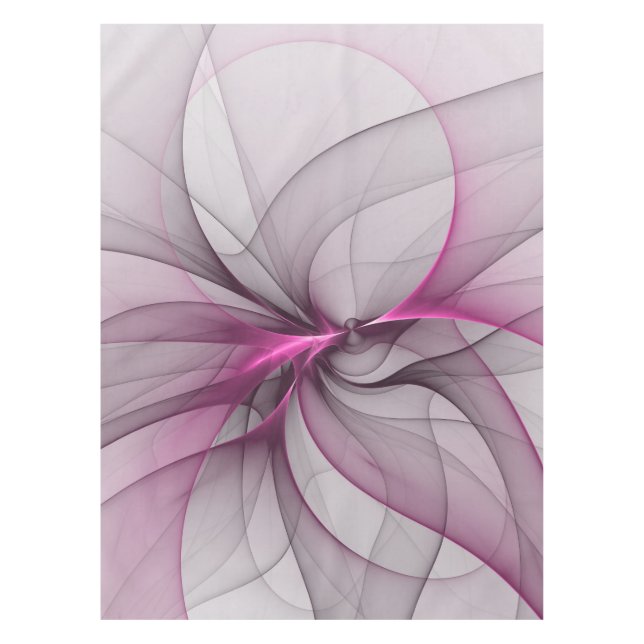 Elegant Chaos Modern Abstract Pink Fractal Art Tablecloth (Front)