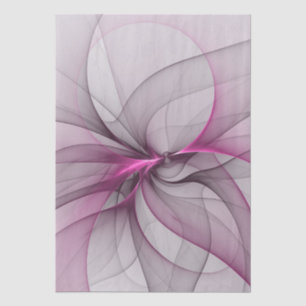 Elegant Chaos Modern Abstract Pink Fractal Art Tissue Paper