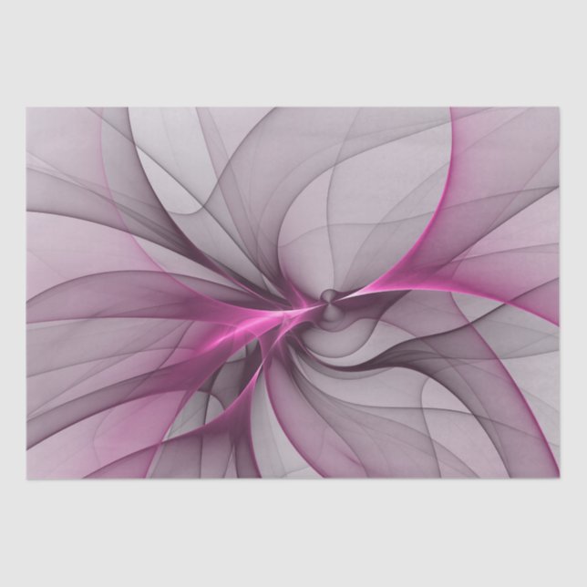 Elegant Chaos Modern Abstract Pink Fractal Art Tissue Paper (Front)