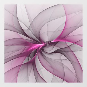 Elegant Chaos Modern Abstract Pink Fractal Art Window Cling