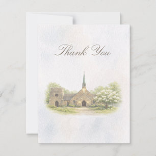 Elegant Chapel Wedding Thank You Card