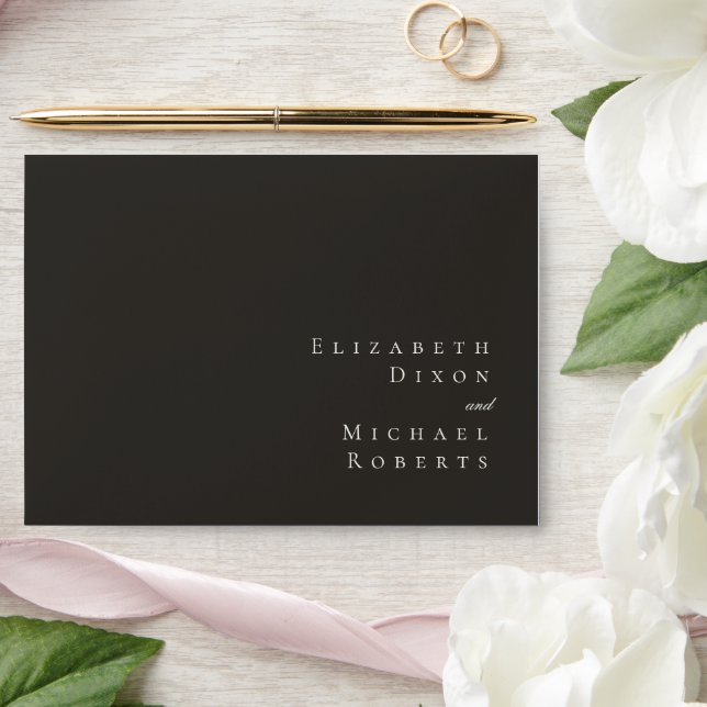 Elegant Charcoal Gold  Minimalist Wedding Envelope (Wedding)